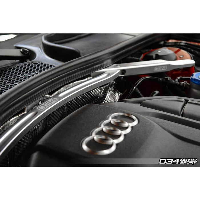 034Motorsport Front Strut Brace, B9/B9.5 Audi A4/S4, A5/S5/RS5, Allroad, Billet Aluminum