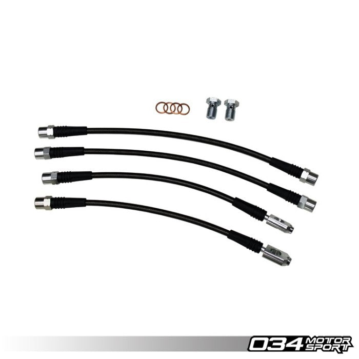 Stainless Steel Braided Brake Line Kit, B6/B7 Audi A4/S4 Quattro