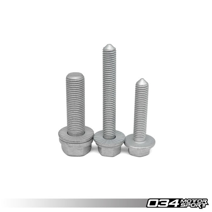 034MOTORSPORT BILLET SPHERICAL DOGBONE MOUNT HARDWARE KIT, 8V/8S AUDI A3/S3/TT/TTS & MKVII VOLKSWAGEN GOLF/GTI/R