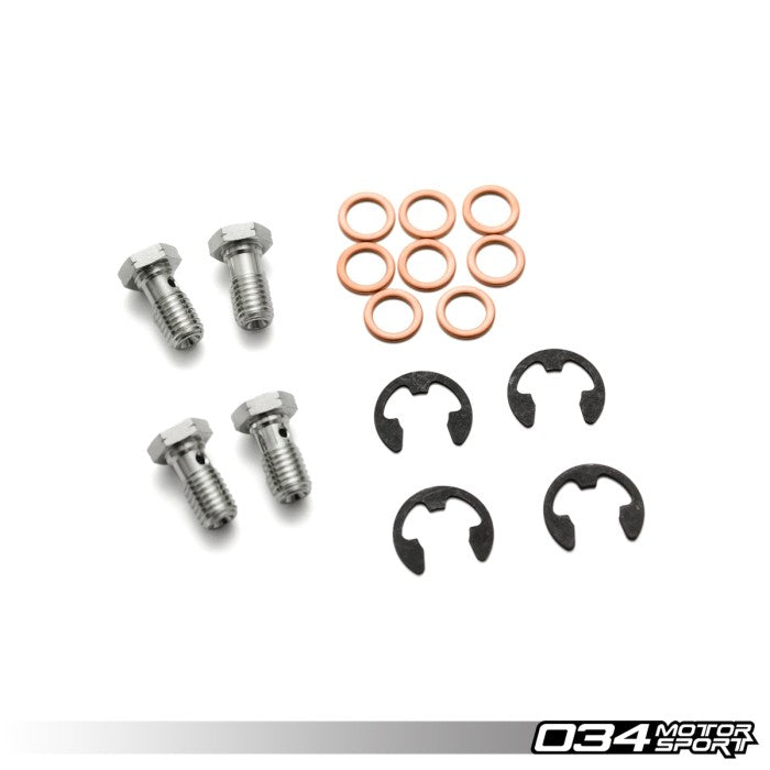 Stainless Steel Braided Brake Line Kit, 8P Audi A3 & MkVI Volkswagen Golf/Rabbit/GTI/Jetta/GLI w/ Bosch Calipers