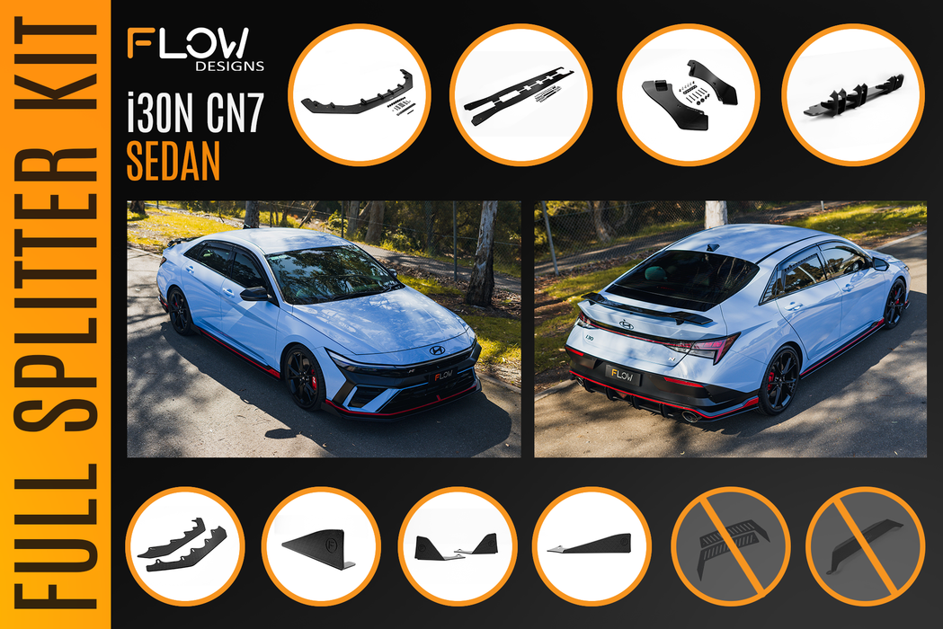 CN7 i30N Sedan 2021-2023 Full Lip Splitter Set main image 1