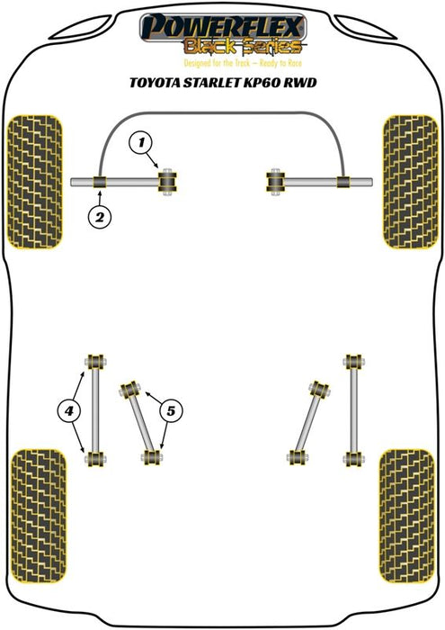 Starlet KP60 Series (1978 - 1984) Rear Upper Control Arm Bush suits Toyota - Harrys Euro
