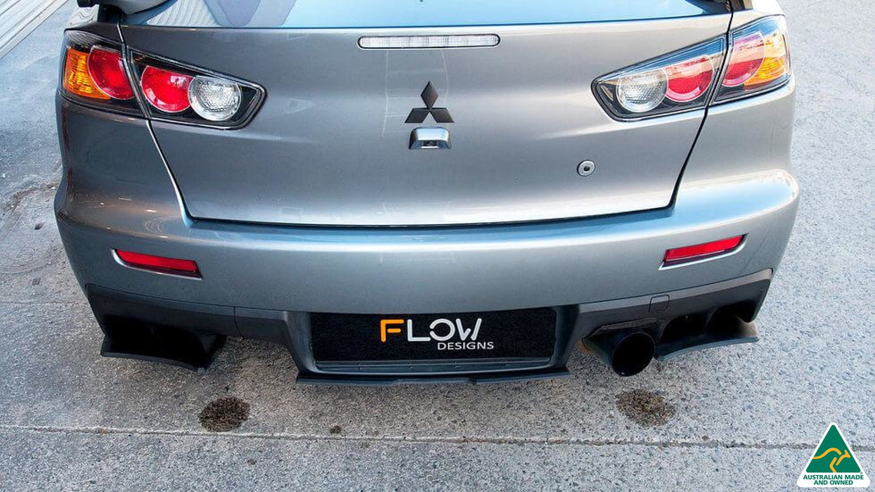Lancer Evolution X Rear Valance (3 Piece)-Flow Designs