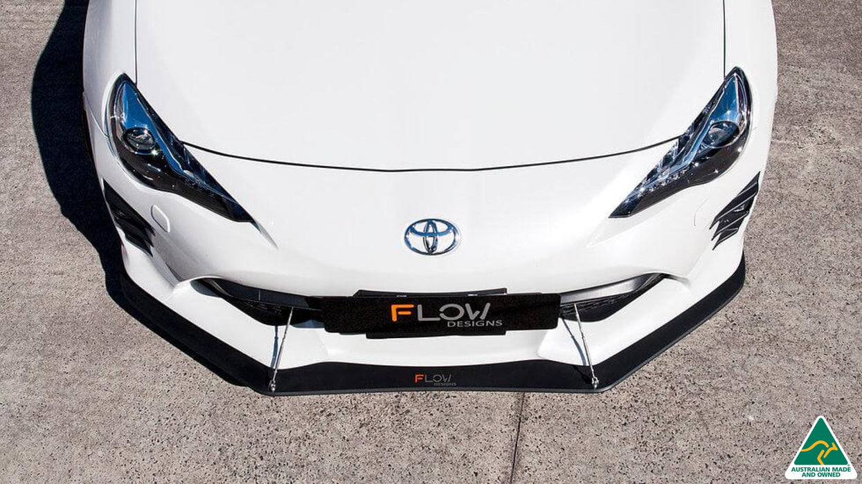 Toyota 86 (Facelift) Front Lip Splitter V2 (With Support Rods)-Flow Designs