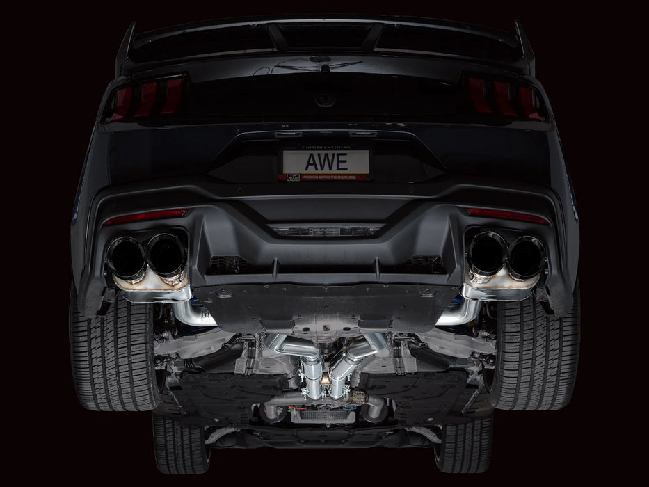 AWE SwitchPath Exhaust for S650 Ford Mustang Dark Horse - Quad Diamond Black Tip