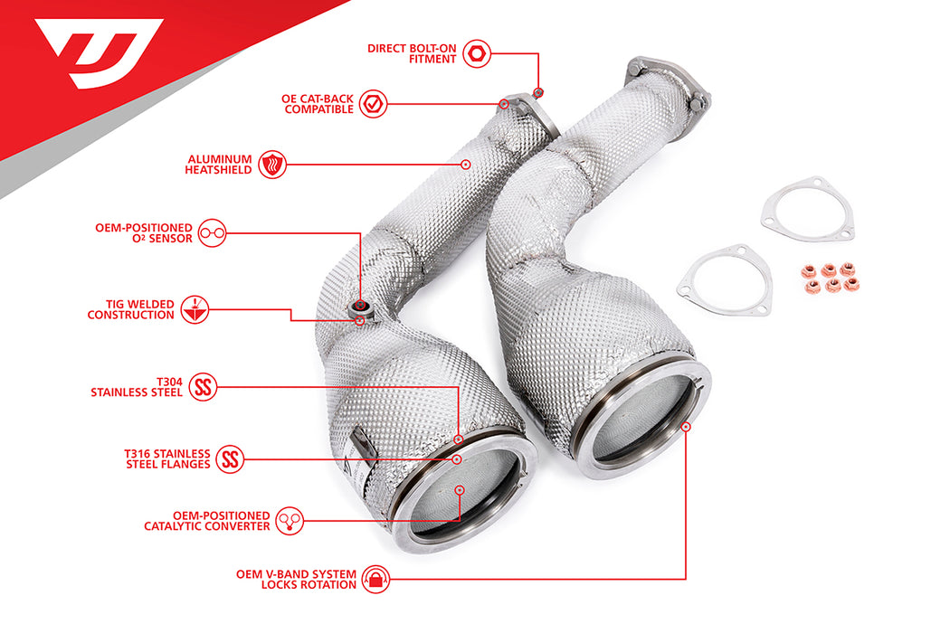 UNITRONIC PERFORMANCE DOWNPIPES FOR C8 RS 6 AND RS 7