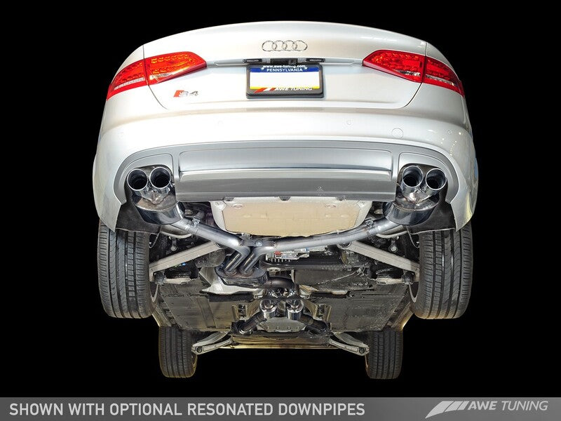 AWE Audi B8 / B8.5 S4 3.0T Touring Edition Exhaust - Chrome Silver Tips (90mm)