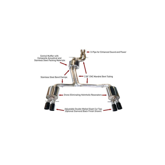AWE Audi B8.5 S4 3.0T Touring Edition Exhaust System - Diamond Black Tips (102mm)