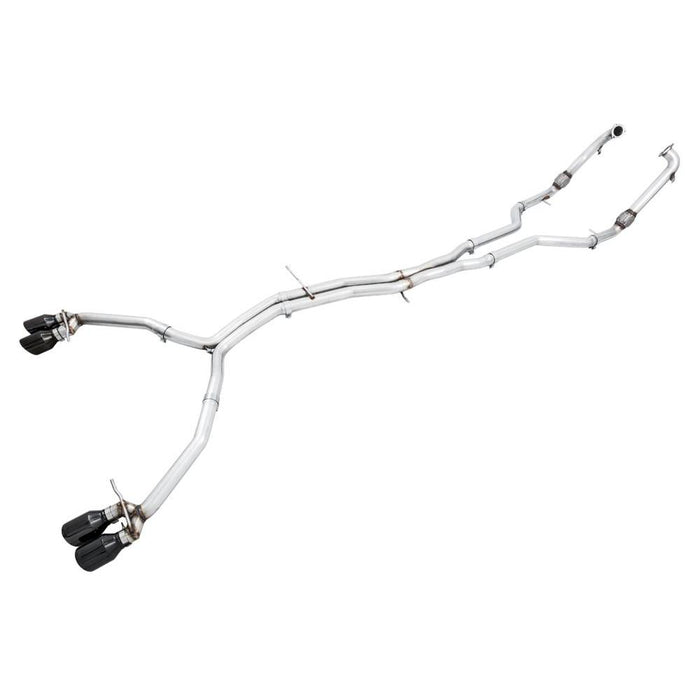 AWE Audi B9 S4 Track Edition Exhaust - Non-Resonated (Black 102mm Tips)