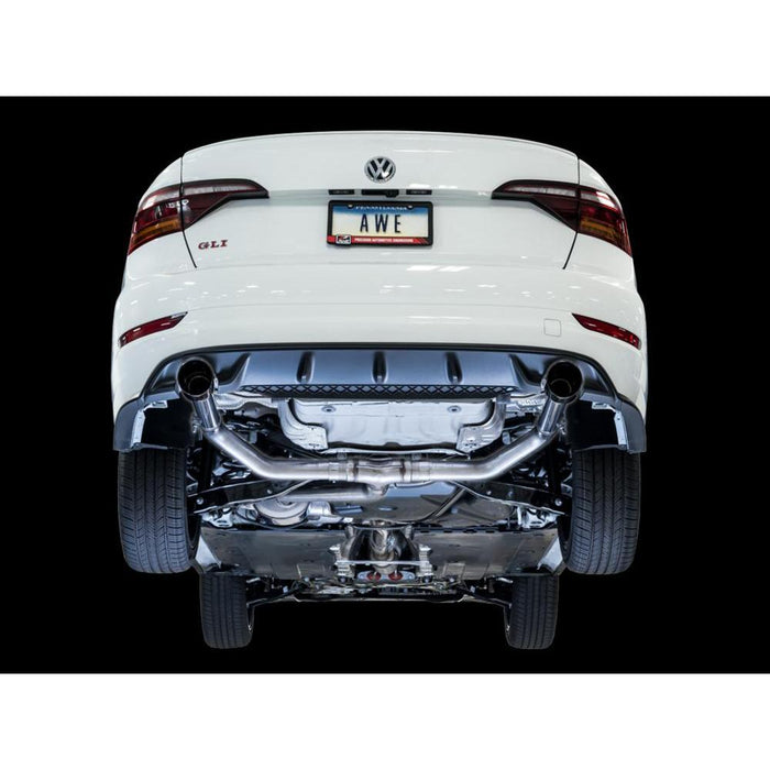 AWE 18-21 Volkswagen Jetta GLI Mk7 Track Exhaust - Diamond Black Tips (Fits High-Flow DP)