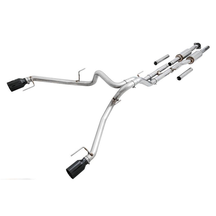 AWE 2017+ Ford Raptor 0 FG Performance Exhaust System - w/ Diamond Black Tips