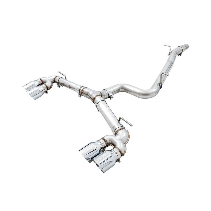 AWE Mk7 Golf R Track Edition Exhaust - Chrome Silver Tips 102mm