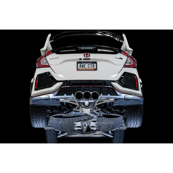 AWE 2017+ Honda Civic Type R Touring Edition Exhaust w/Front & Mid Pipe - Diamond Blk Tips