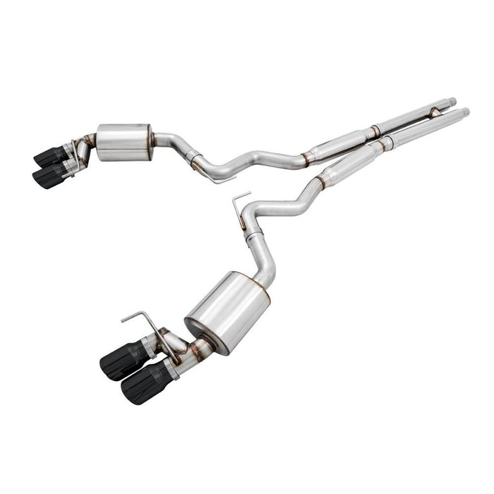 AWE 2018+ Ford Mustang GT (S550) Cat-back Exhaust - Touring Edition (Quad Diamond Black Tips)