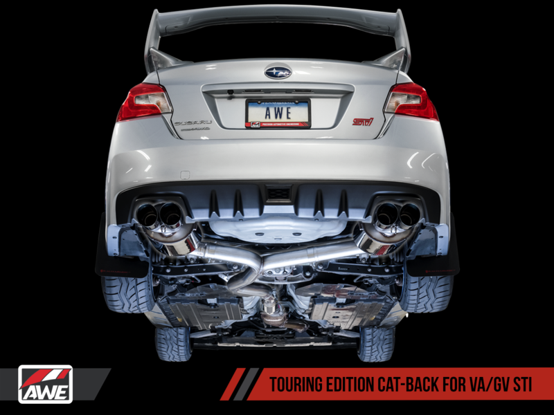 AWE Subaru STI VA / WRX GV / STI GV Sedan Touring Edition Exhaust - Diamond Black Tip (102mm)