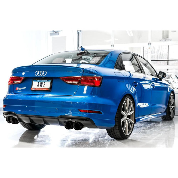 AWE Audi 8V S3 Track Edition Exhaust w/Diamond Black Tips 102mm