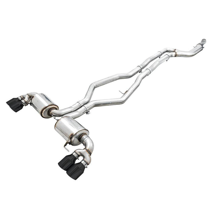 AWE 2019+ BMW M340i (G20) Non-Resonated Touring Edition Exhaust - Quad Diamond Black Tips