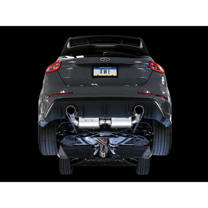 AWE Ford Focus RS Touring Edition Cat-back Exhaust- Resonated - Chrome Silver Tips