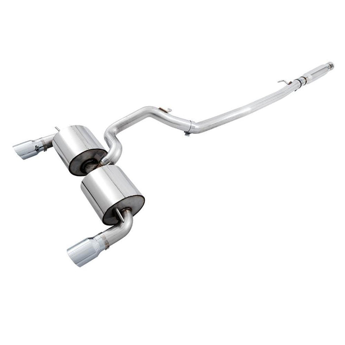 AWE Ford Focus RS Touring Edition Cat-back Exhaust- Resonated - Chrome Silver Tips