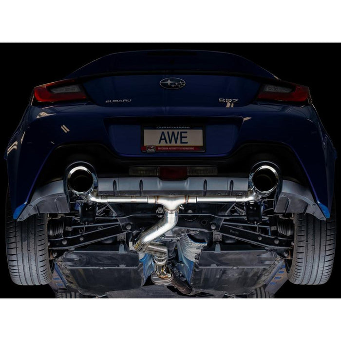 AWE Subaru BRZ / Toyota GR86 / Toyota 86 Track Edition Cat-Back Exhaust- Chrome Silver Tips