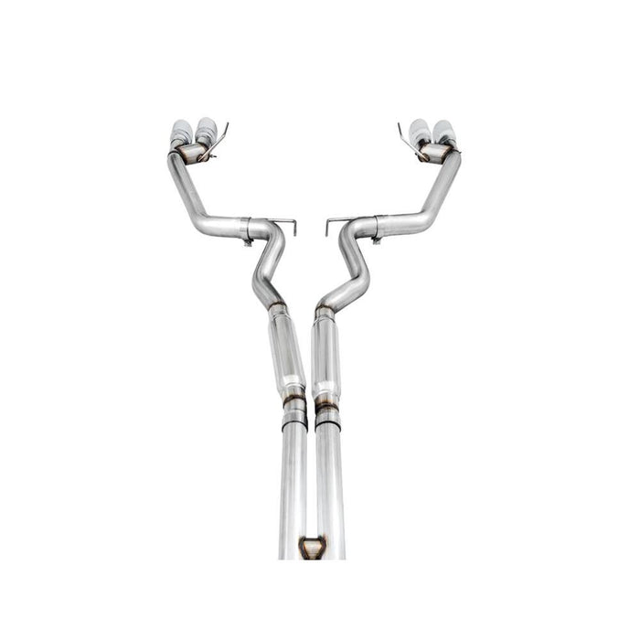 AWE 2018+ Ford Mustang GT (S550) Cat-back Exhaust - Track Edition (Quad Chrome Silver Tips)