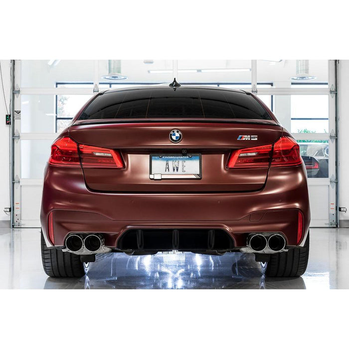 AWE 18-19 BMW M5 (F90) 4.4T AWD Axle-back Exhaust - Track Edition (Chrome Silver Tips)