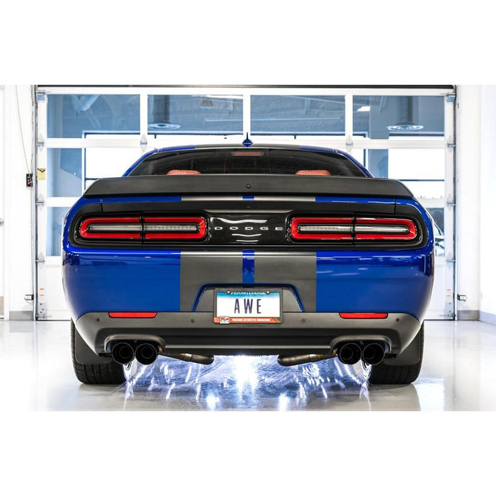 AWE 2017+ Challenger 5.7 Touring Edition Exhaust - Non-Resonated - Diamond Black Quad Tips