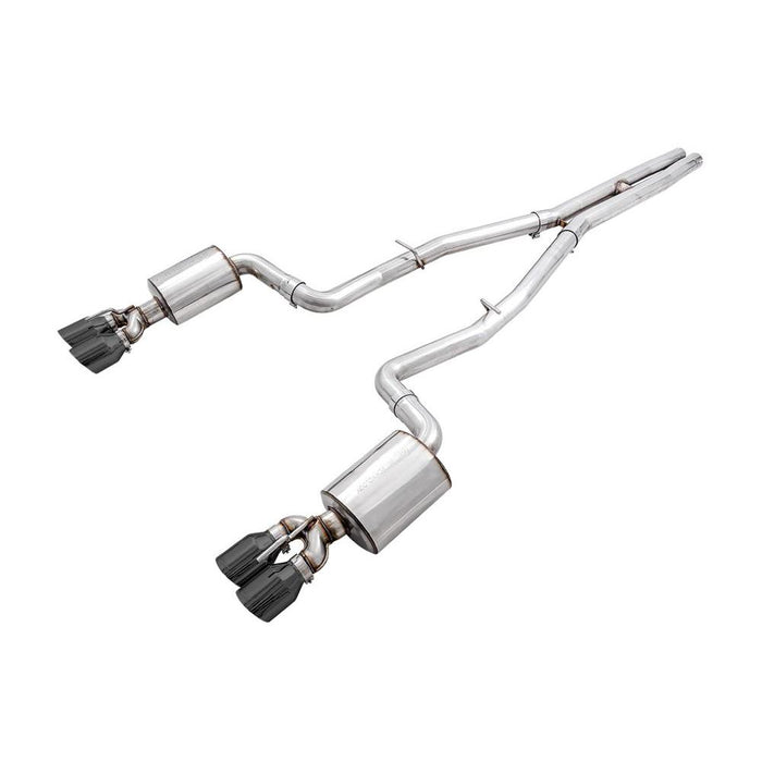 AWE 2017+ Challenger 5.7 Touring Edition Exhaust - Non-Resonated - Diamond Black Quad Tips