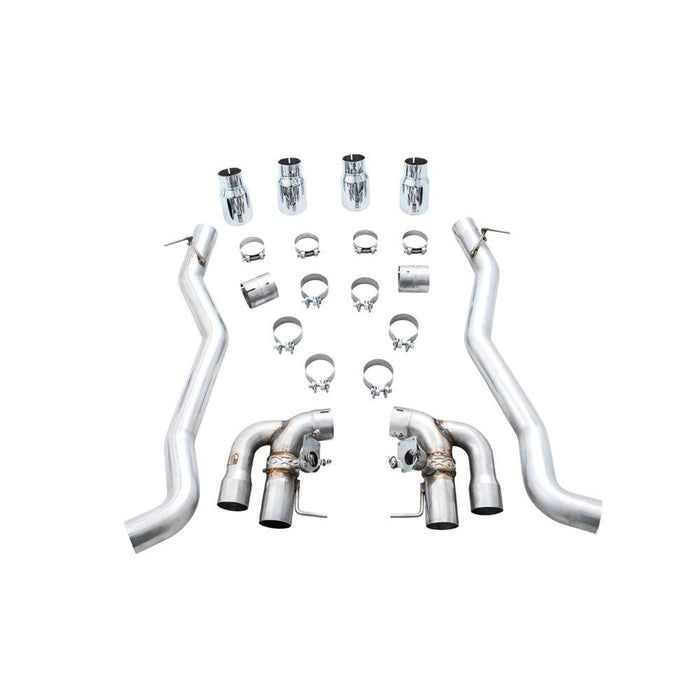 AWE 18-19 BMW M5 (F90) 4.4T AWD SwitchPath Axle-back Exhaust - Chrome Silver Tips
