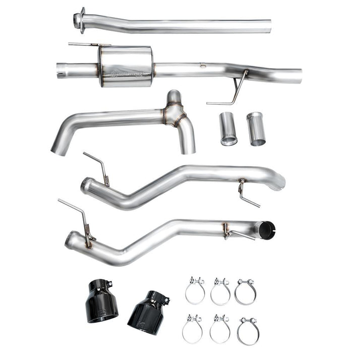 AWE 0FG Non-Resonated Catback for 2021+ Ford F-150 Tremor - Diamond Black Tips