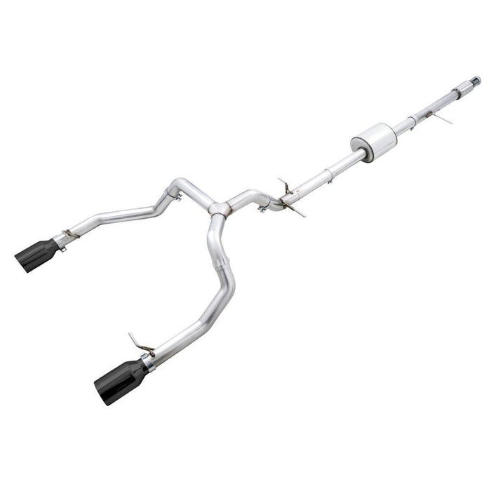 AWE 0FG Catback Dual Side Exit Exhaust for 4th Gen Silverado/Sierra 1500 5.3L (Flat Bumper) - Diamond Black Tips