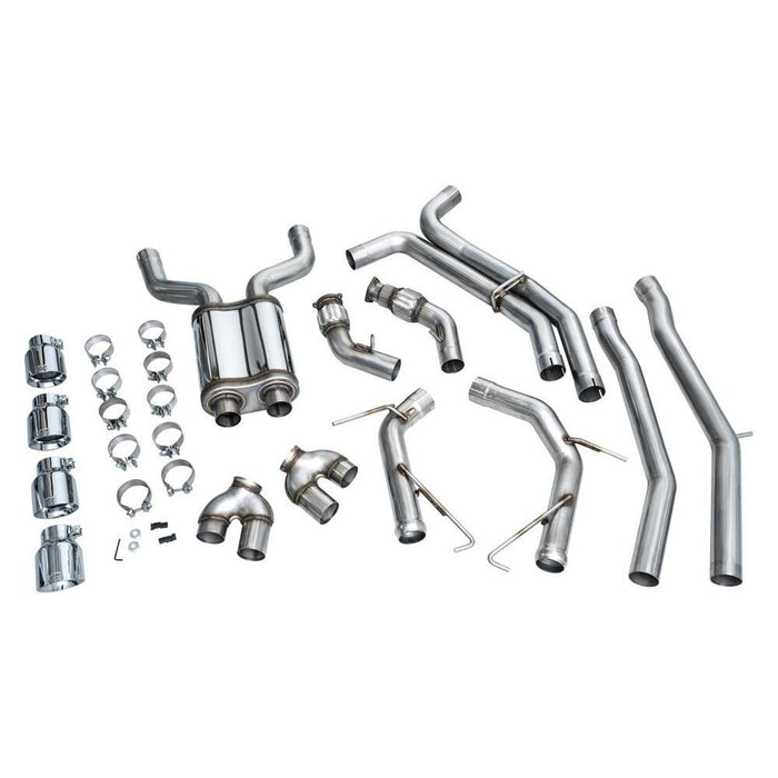 AWE Track Edition Exhaust for Audi C8 S6/S7 - Chrome Silver Tips