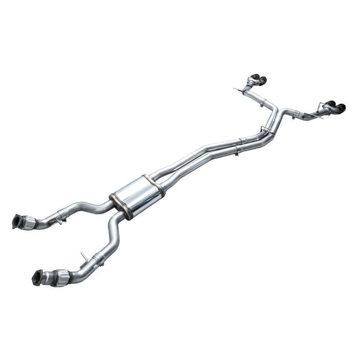 AWE Track Edition Exhaust for Audi C8 S6/S7 - Diamond Black Tips