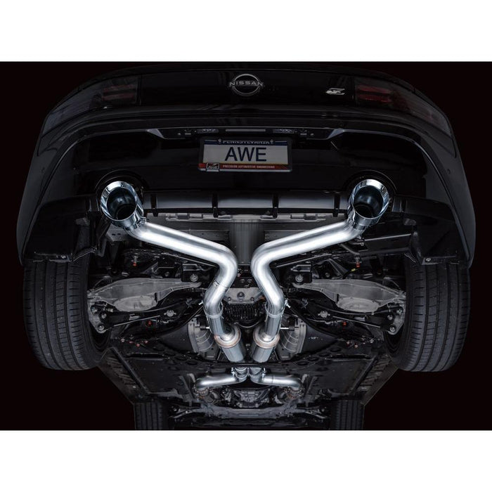 AWE Track Edition Exhaust for Nissan Z - Chrome Silver Tips