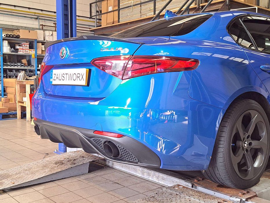 Alfa Romeo Giulia Veloce - Rear silencer delete + Tips