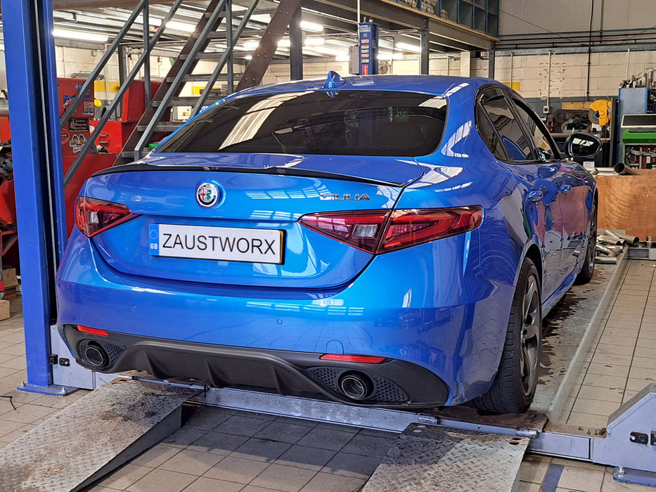 Alfa Romeo Giulia Veloce - Rear silencer delete + Tips