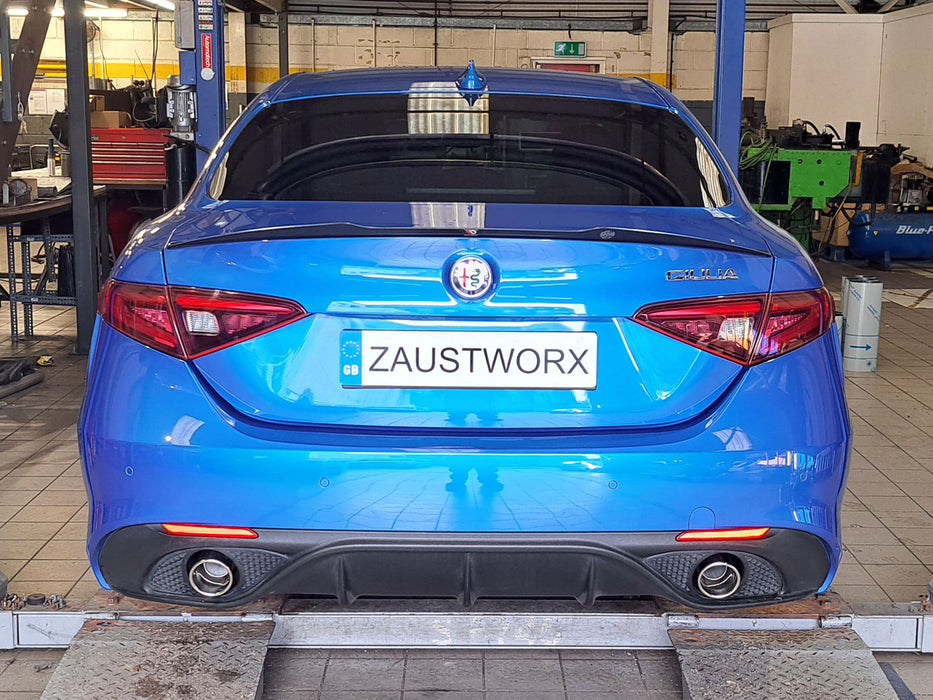 Alfa Romeo Giulia Veloce - Rear silencer delete + Tips