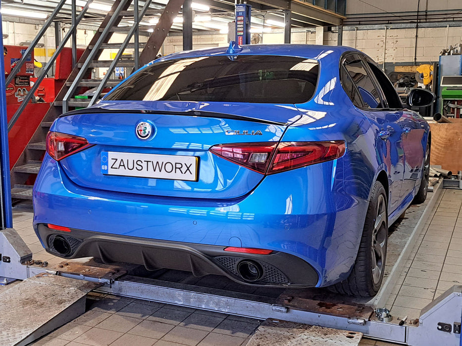 Alfa Romeo Giulia Veloce - Rear silencer delete + Tips