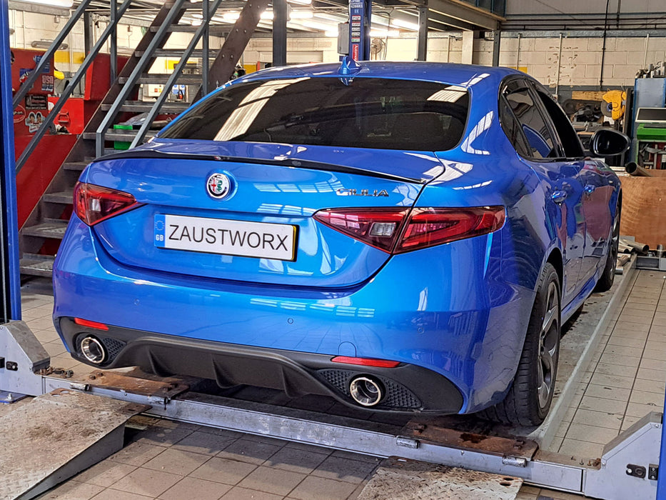 Alfa Romeo Giulia Veloce - Rear silencer delete + Tips