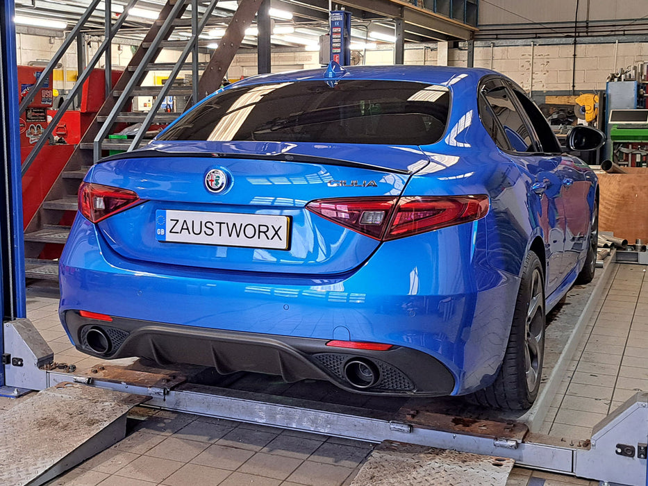 Alfa Romeo Giulia Veloce - Rear silencer delete + Tips