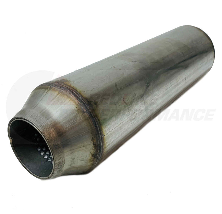 UNIVERSAL HOT-DOG STYLE RESONATOR MUFFLER 3.0 Inch 12 Inch long