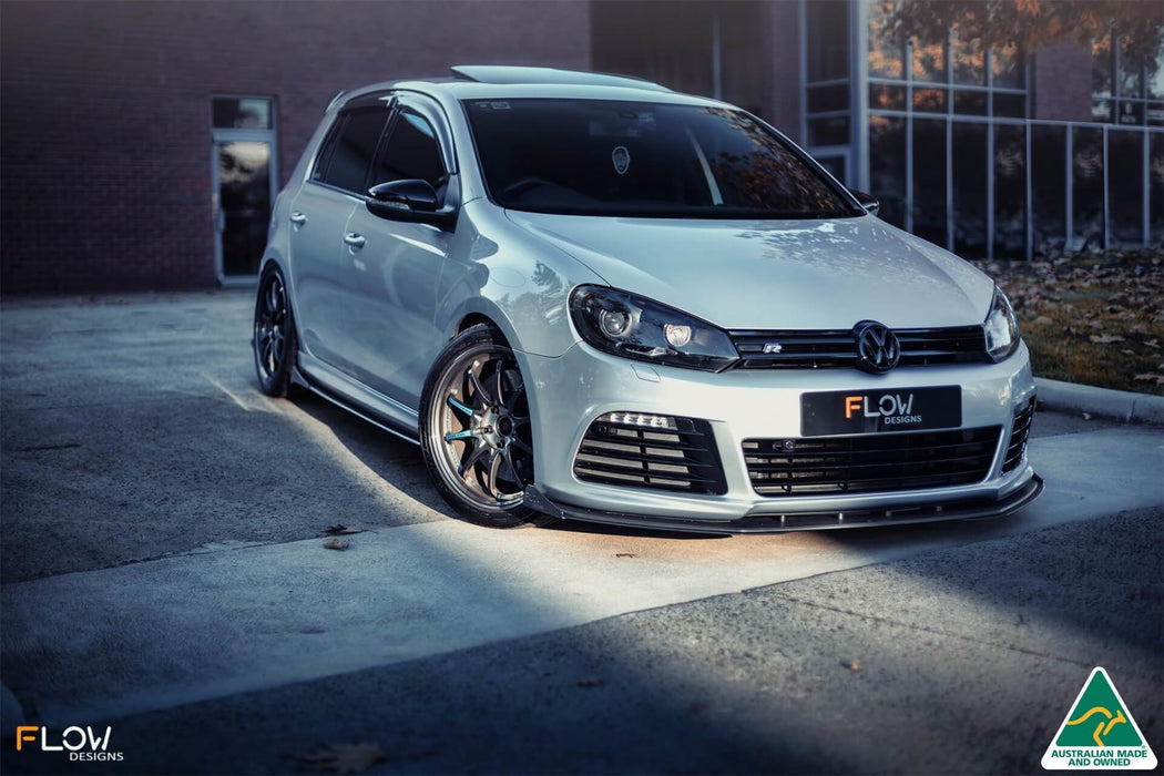 MK6 Golf R Front Lip Splitter V3(Clearance-old design-no finish selection)-Flow Designs