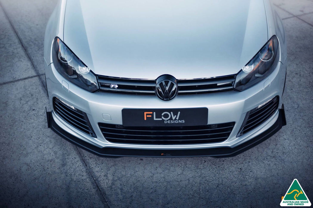 MK6 Golf R Front Lip Splitter V3(Clearance-old design-no finish selection)-Flow Designs
