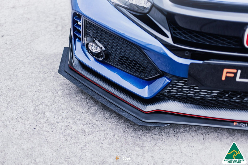 FK8 Civic Type R Front Lip Splitter Extensions (Pair)-Flow Designs
