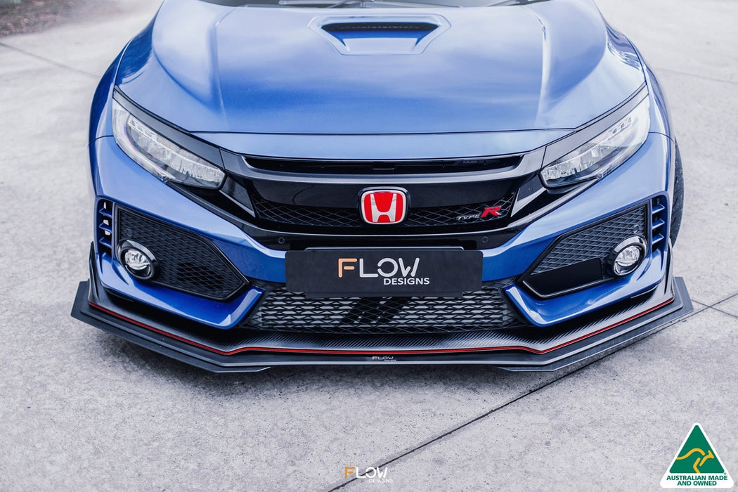 FK8 Civic Type R Front Lip Splitter Extensions (Pair)-Flow Designs