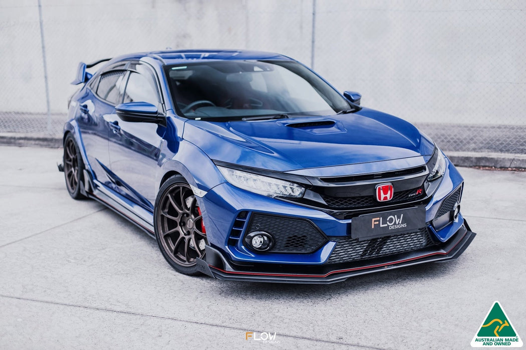 FK8 Civic Type R Front Lip Splitter Extensions (Pair)-Flow Designs