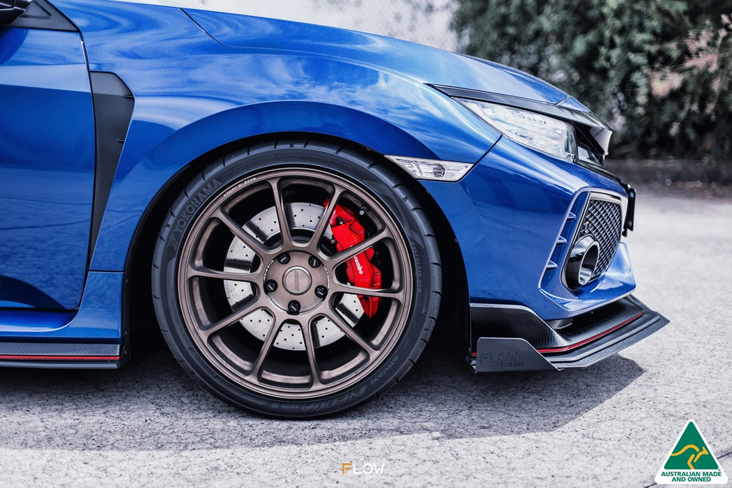 FK8 Civic Type R Front Lip Splitter Winglets (Pair)-Flow Designs