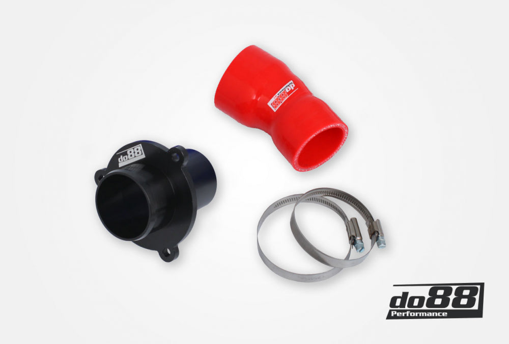VAG 1.8/2.0 TSI (MQB) Turbo Muffler Delete, OEM Pressure pipes, Red hose