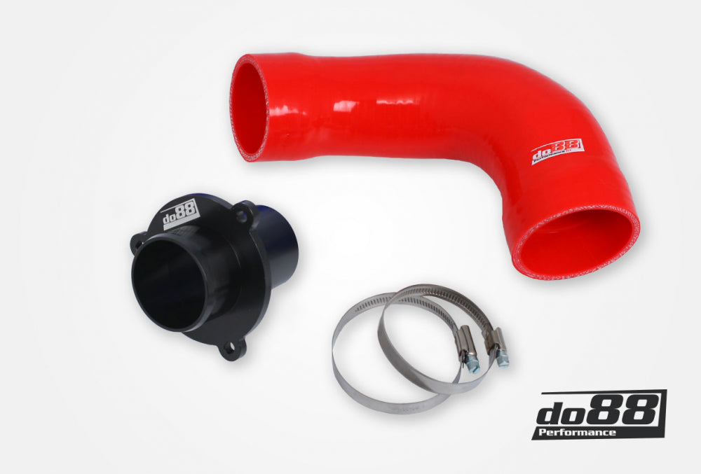 VAG 1.8 2.0 TSI (MQB) Turbo Muffler Delete, do88 TR-340, Red hose