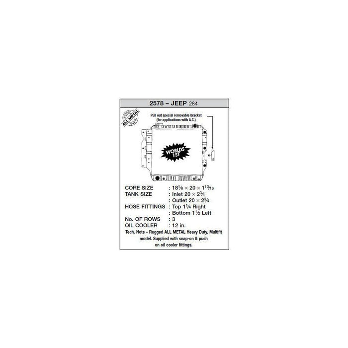CSF 87-04 Jepp Wrangler (3 ROW Copper Core) Radiator